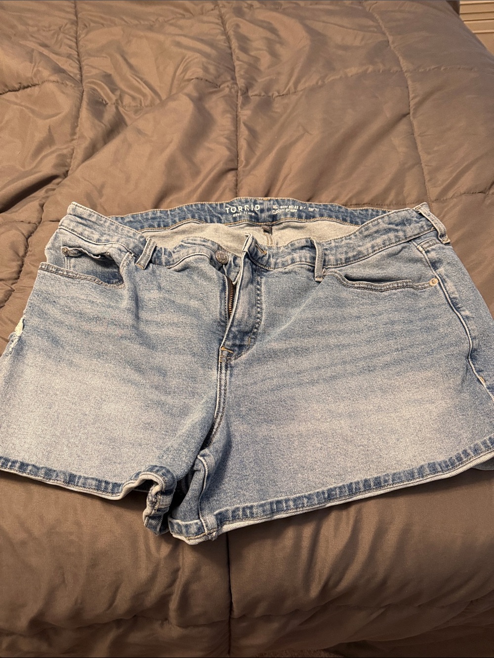 torrid Light Blue High-Rise Denim Shorts